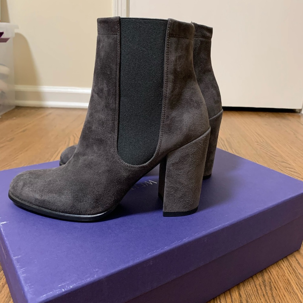 Stuart Weitzman “The Sidemover” Suede Bootie